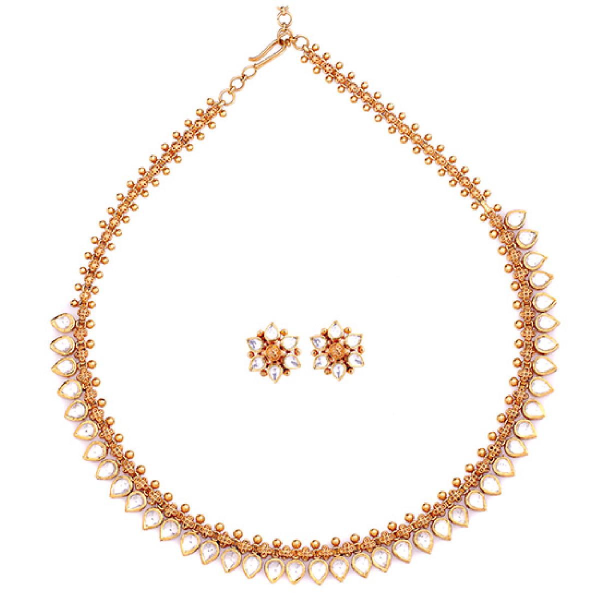 plain gold kundan necklace
