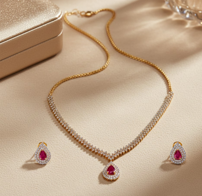 Diamond Pendant Set