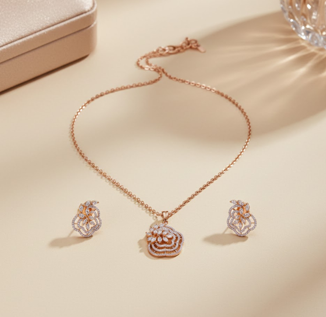 Diamond Pendant Set