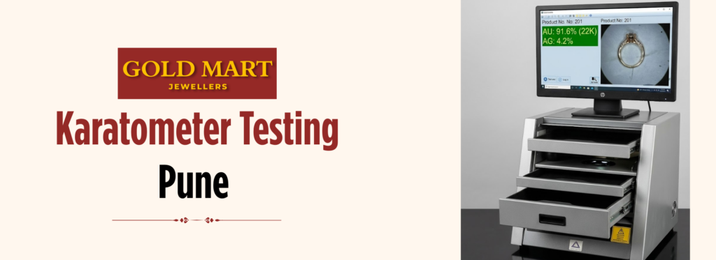 Karatometer testing Pune jewellers use to check gold purity on screen