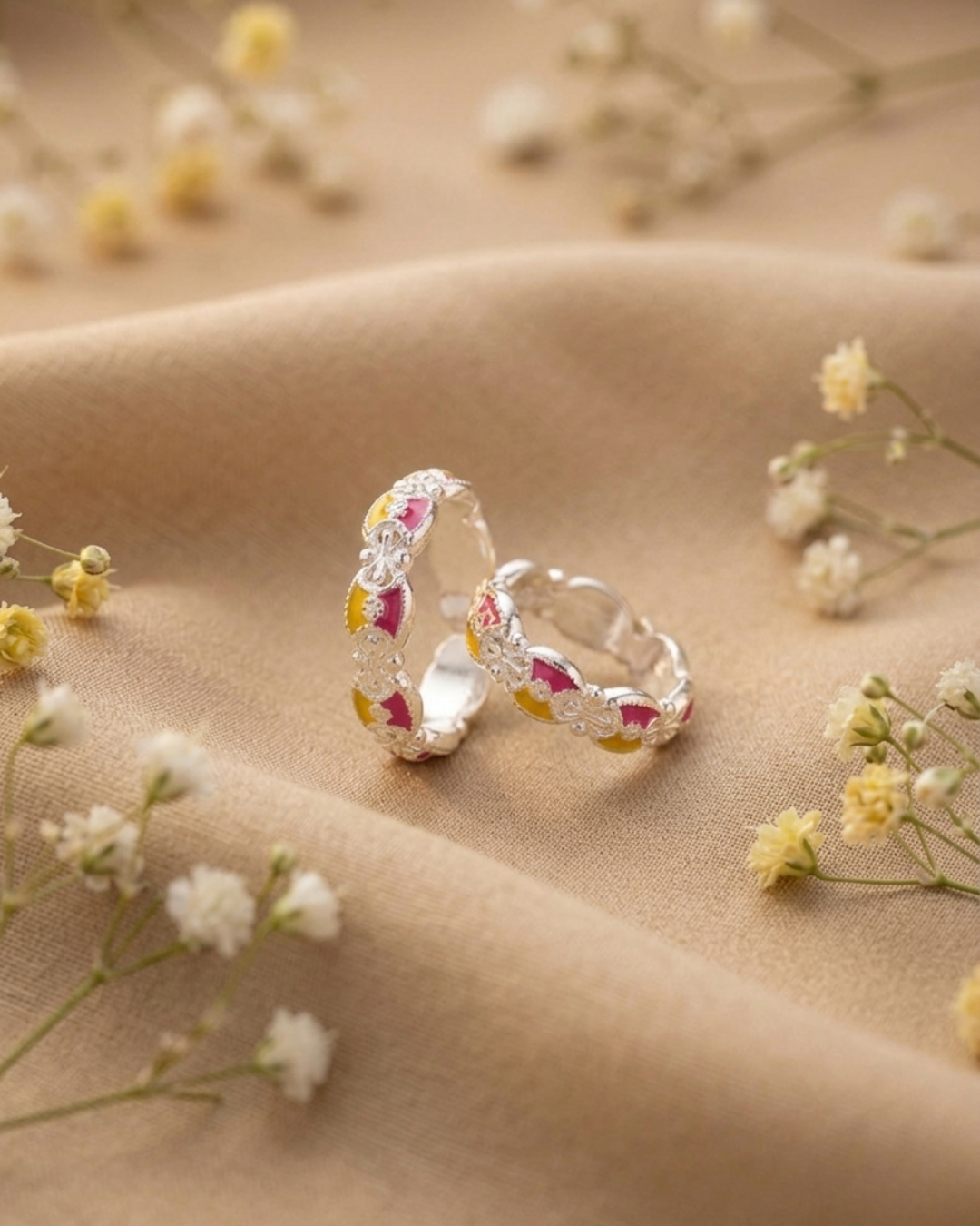 Silver Jodvi Pink Design in Pune — Gold Mart Jewellers