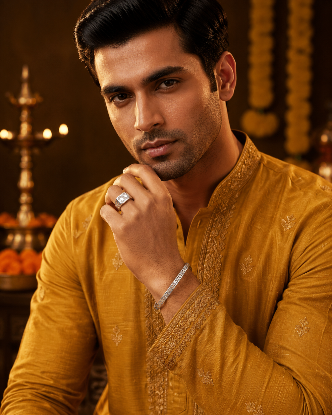 Silver Mens Ring and Kada in Pune — Gold Mart Jewellers