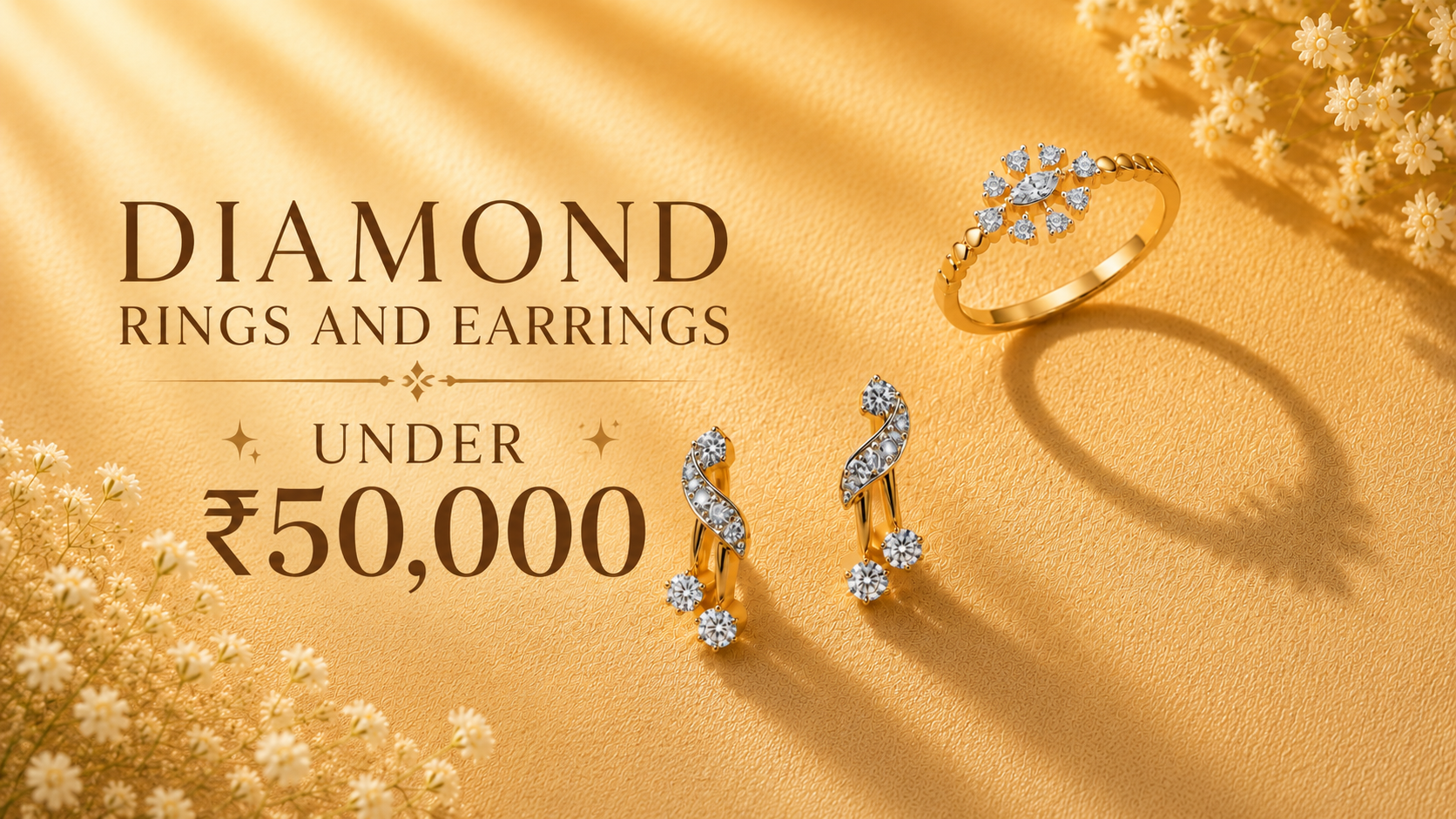 diamond rings and earrings under 50000