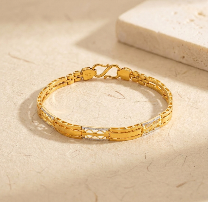 Gold bracelet for men, 22KT hallmarked