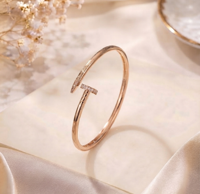 Rose gold open-cuff design