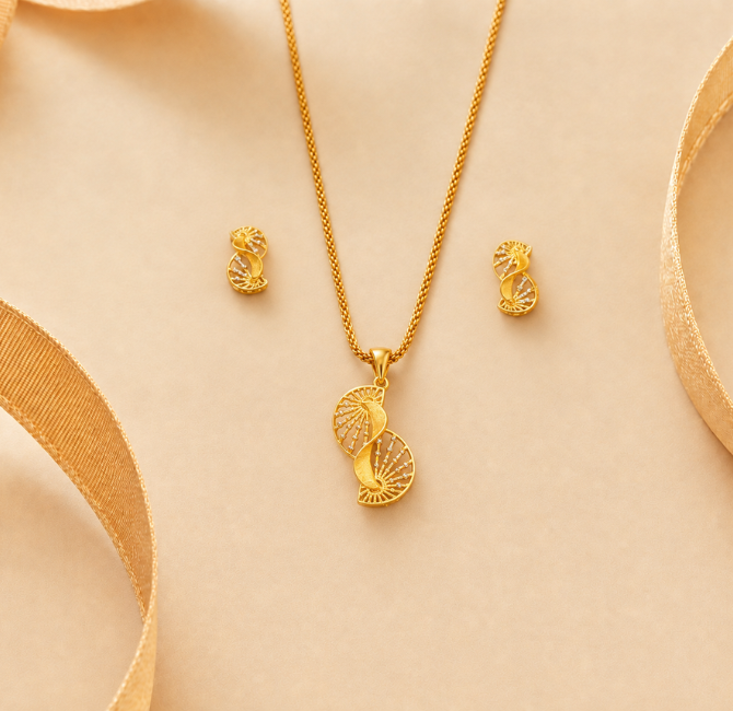 Spiral Sunburst Diamond Pendant Set in hallmarked gold